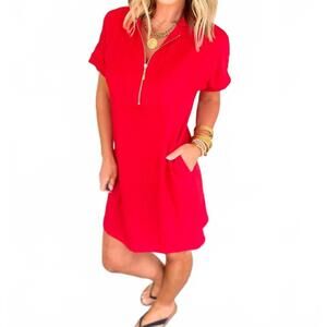 NEW JESS LEA ezra textured dress in red